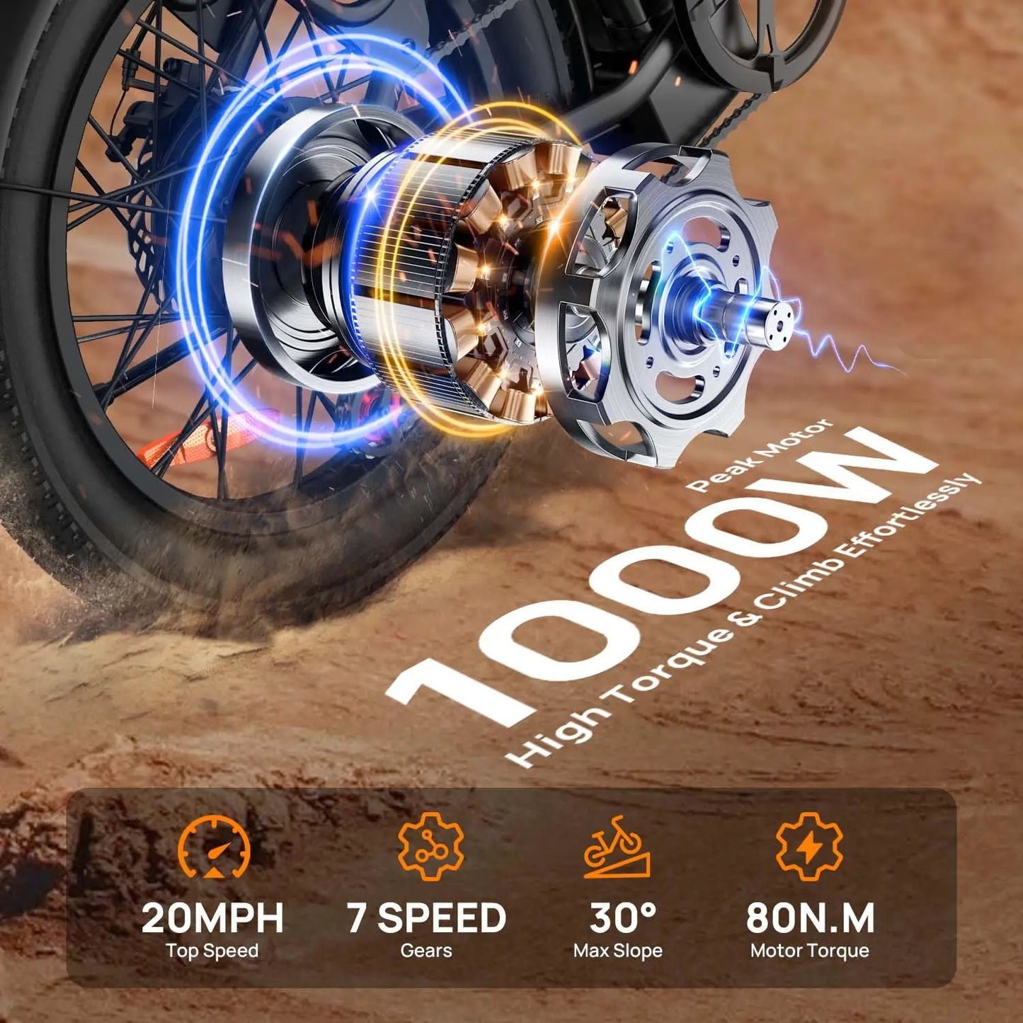 745W 20x3" Fat Tire Electric Bike