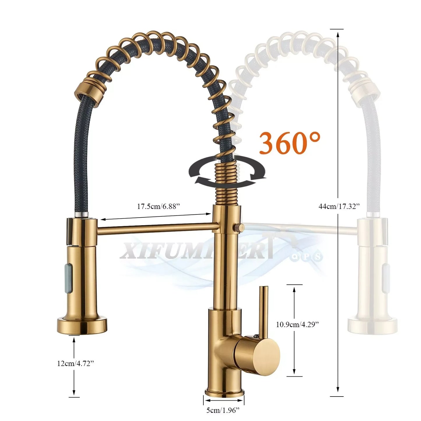 Brushed Gold Kitchen Sink Faucet