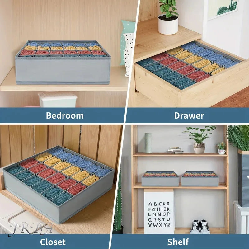 1pc Fabric Storage Box with 24 Compartments  Divider